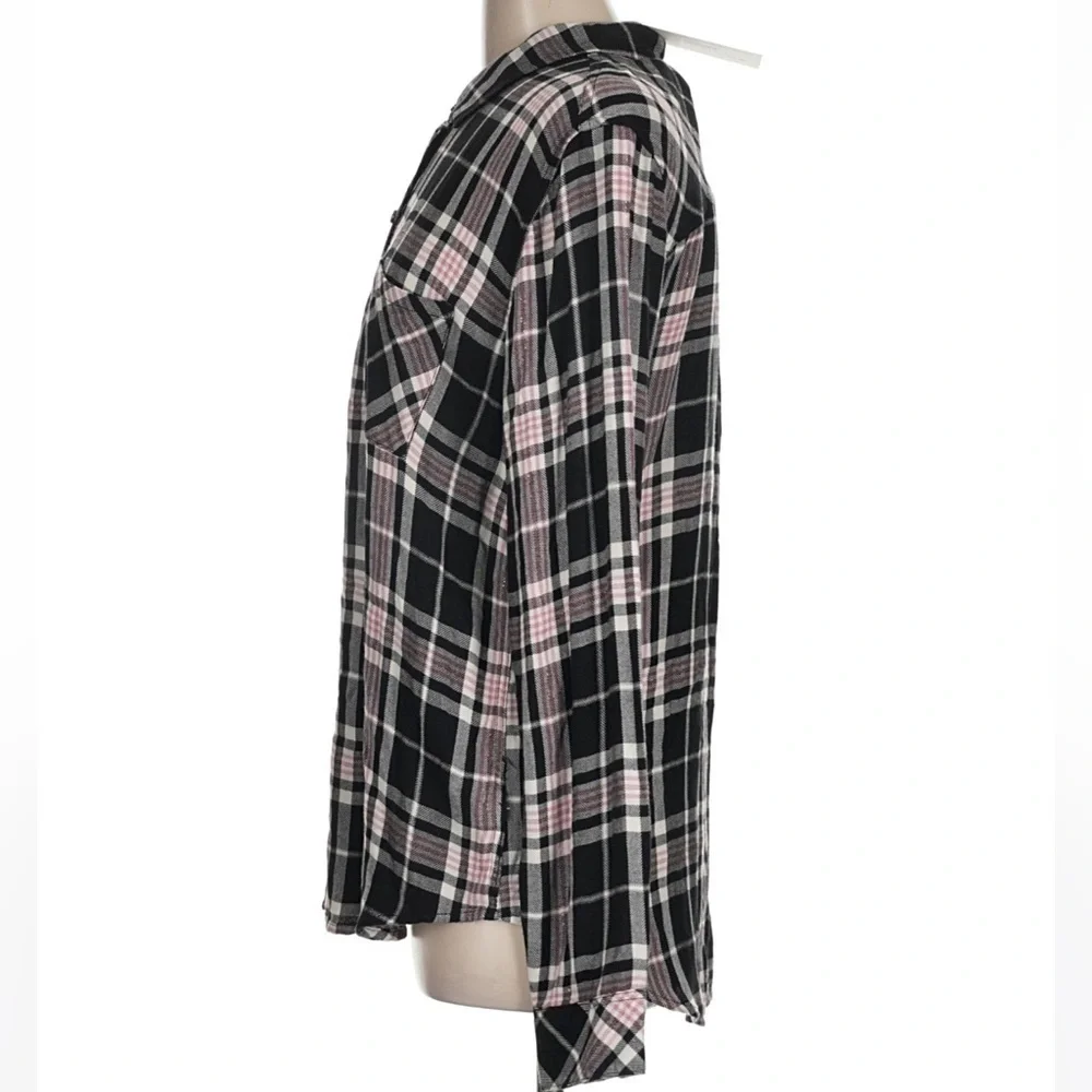 Rails Hunter Button Up Shirt in Onyx Rose Gold Plaid Women’s Medium - Picture 5 of 7